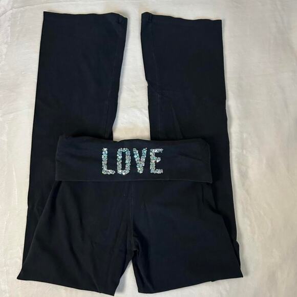 Black victorias secret pink fold overs - Picture 1 of 6